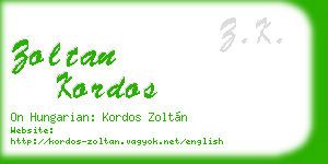 zoltan kordos business card