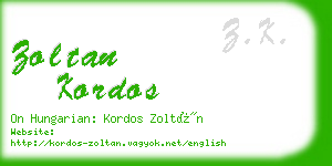 zoltan kordos business card